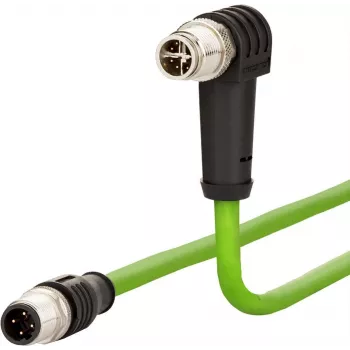 METZ CONNECT 142M2X1B050 M12 cable de red Cat6a, 8 pines recto a acodado, 5 m, S/FTP, verde