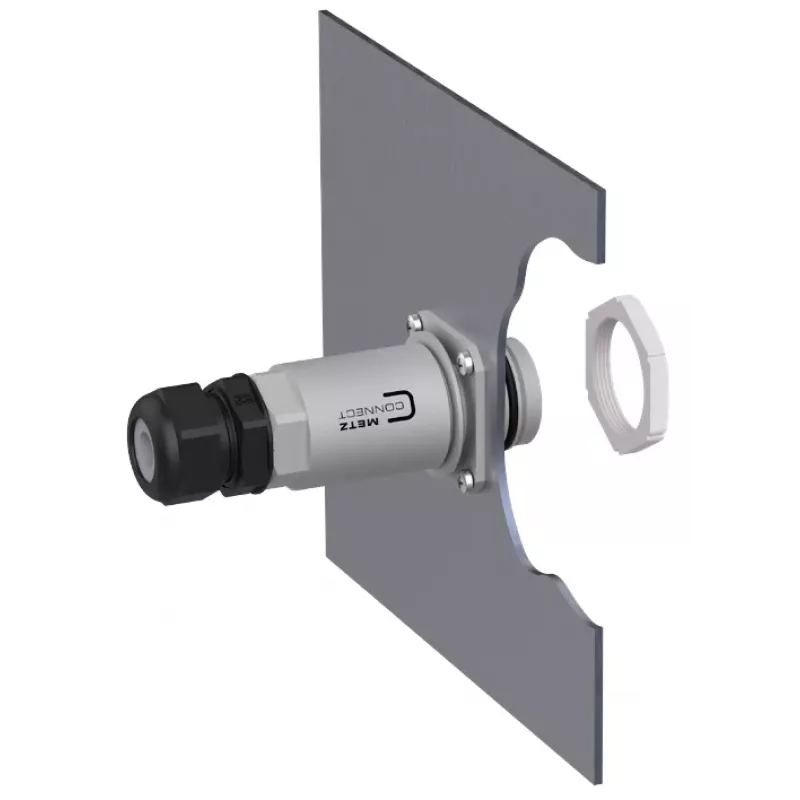 METZ CONNECT MCO IP69k set de carcasa de bornes de protección para aplicaciones exteriores, pasamuros de pared/carcasa, 14040100-E