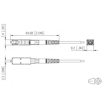 METZ CONNECT 1509QKEA002C-E Pigtail SC/PC OS2 Monomodo 2 m verde, 20 uds.