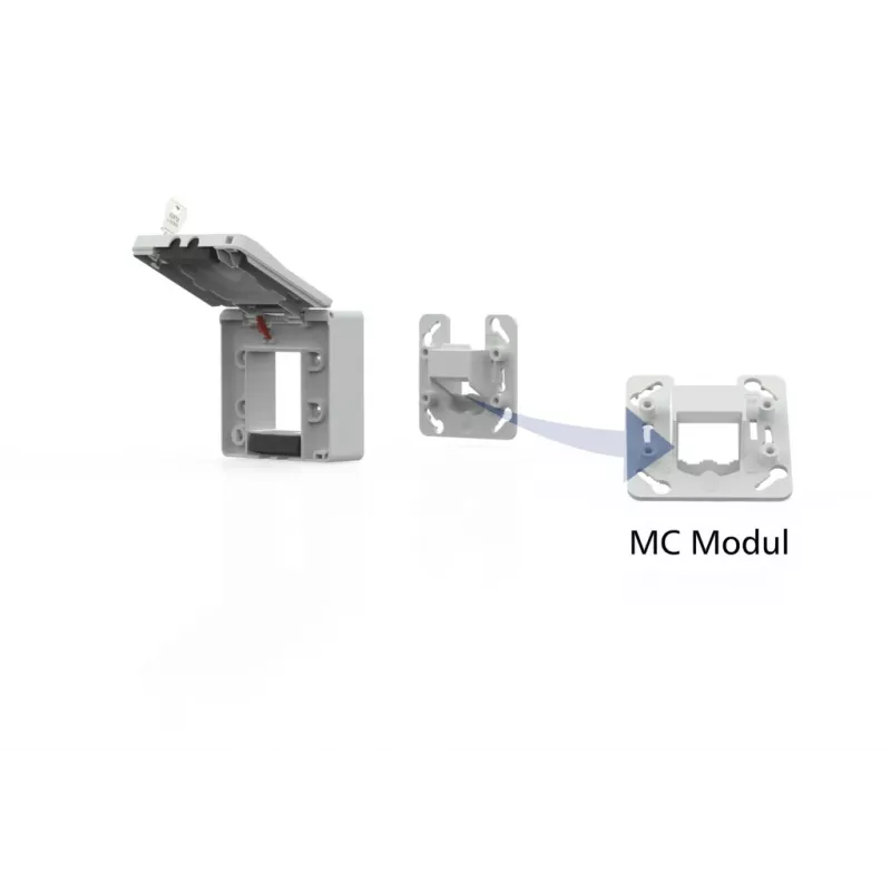 METZ CONNECT Caja empotrable IP44 2 puertos para módulo MC gris - Accesorio de red