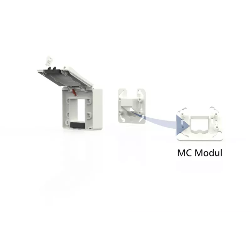 METZ CONNECT Caja empotrable IP44 2 puertos sin equipar para módulo MC blanco puro