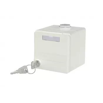 METZ CONNECT 1309470002KI Caja de superficie para módulo IP44 con tapa abatible y cerradura, 2 insertos de módulo, gris claro (RAL 7035)
