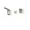 METZ CONNECT 1309470002KI Caja de superficie para módulo IP44 con tapa abatible y cerradura, 2 insertos de módulo, gris claro (RAL 7035)