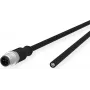 METZ CONNECT Cable de red 5 polos M12-A (S) a extremo abierto 1 m sin blindaje libre de halógenos conductor flexible codificado A negro