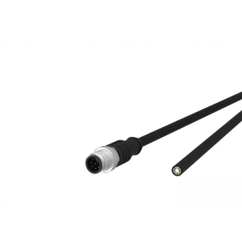 METZ CONNECT 142MEA10050 Cable de sensor/actuador con conector hembra M12 a extremo abierto, 5 m, negro, PUR, codificado A, 4 polos