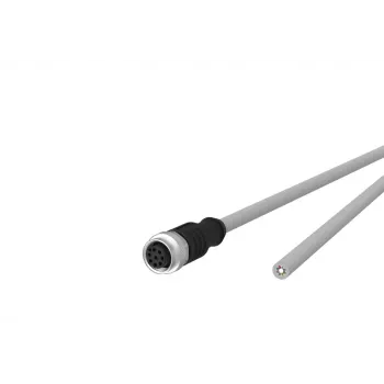 METZ CONNECT 142MKA20050 Cable de sensor/actuador, conector hembra M12 a extremo abierto, 5 m, gris, PVC