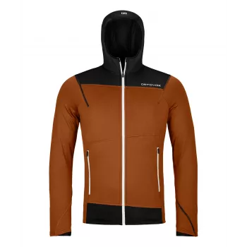 Sudadera con capucha de forro polar Ortovox Fleece Light - hombre, corte atlético, mezcla de lana merino