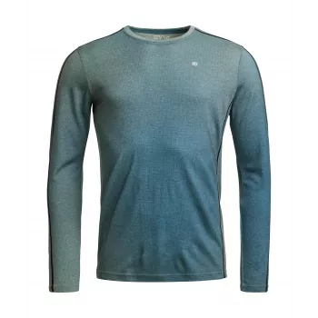 Ortovox 185 Rock'N'Wool Print LS - AOP Green Sage, talla M