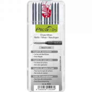 Pica DRY recambios grafito 2B 2,8mm 120mm 10 minas