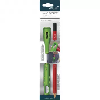 Set portarrotuladores Pica con sacapuntas integrado Pocket Bundle, negro y grafito