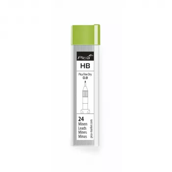 Recargas Pica Fine-Dry HB - 12 minas, 0,9 mm, grafito, negro