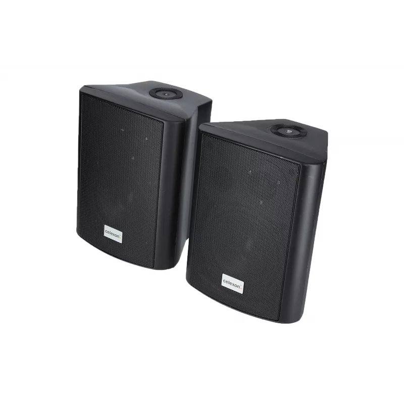celexon 525-B Set de altavoces activos de 2 vías, 2 x 30 W RMS, con soportes de pared, negro (1000003398)