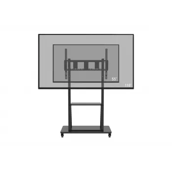Celexon Economy 55110MP Soporte móvil para TV de pantallas planas, acero lacado, negro mate, tamaño de pantalla 139,7-279,4 cm (55-110