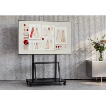 Celexon Economy 55110MP Soporte móvil para TV de pantallas planas, acero lacado, negro mate, tamaño de pantalla 139,7-279,4 cm (55-110