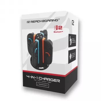 Cargador Ready2Gaming Nintendo Switch 2 4 en 1 - Cargador para Joy-Con y Pro Controller