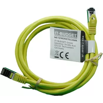 IT-BUDGET Cable de parcheo Premium de cobre macizo - Flex AWG 26 - Cat.8.1 - 2000 MHz - libre de halógenos - PoE+ - 40 Gbit - Amarillo - 2 m (90ITBFLEX81PK2Y)
