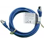 IT-BUDGET Cable de parcheo Premium de cobre macizo - Flex AWG 26 - Cat.8.1 - 2000 MHz - libre de halógenos - PoE+ - 40 Gbit - Azul - 2 m
