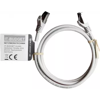 IT-BUDGET Cable de parcheo Premium de cobre macizo - Flex AWG 26 - Cat.8.1 - 2000 MHz - libre de halógenos - PoE+ - 40 GBit - Gris - 1,5 m (90ITBFLEX81PK15G)