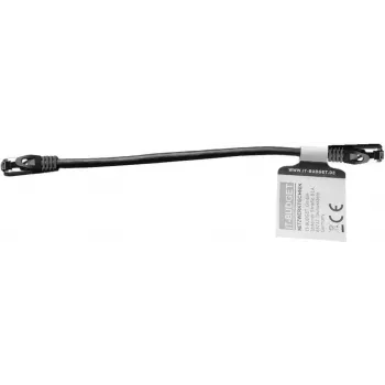 IT-BUDGET Cable de red Full Copper Premium Patch - Flex AWG 26 - Cat.8.1 - 2000 MHz - libre de halógenos - PoE+ - 40 Gbit - negro - 0,25 m