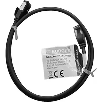 IT-BUDGET Cable de red Full Copper Premium Patch - Slim AWG 28 - Cat.8.1 - 2000 MHz - libre de halógenos - PoE+ - 40 Gbit - negro - 1,5 m