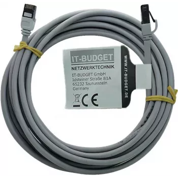 IT-BUDGET Cable de red Full Copper Premium Patch - Slim AWG 28 - Cat.8.1 - 2000 MHz - libre de halógenos - PoE+ - 40 Gbit - gris - 5 m (90ITBSLIM81PK5G)