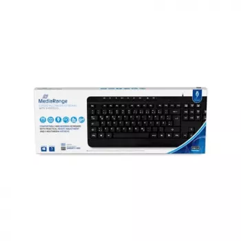 MediaRange teclado multimedia con cable, QWERTY (DE), Negro (MROS102-GR)