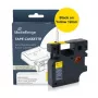 MediaRange cartucho de cinta de etiquetas compatible con Dymo 12mm x 7m Negro sobre amarillo (MRDY45018)