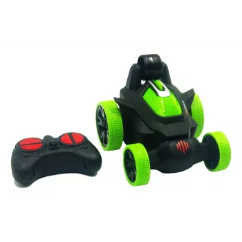 Mad Monkey Coche teledirigido RC Stunt 2,4 GHz 360° Flips verde/negro