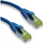 IT-BUDGET Cable de red patch Premium cobre puro - Super Flex TPE - Cat.6A - con cable Cat.7 - 600 MHz - libre de halógenos - PoE+ - 10 GBit - azul - 1,5 m