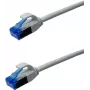 IT-BUDGET Cable de red patch Premium cobre puro - Slim AWG 28 - Cat.6A - 500 MHz - libre de halógenos - PoE++ - 10 Gbit - gris - 1,5 m