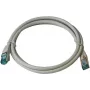 Latiguillo IT-BUDGET Full Copper Premium - Cat.6A - 500 MHz - libre de halógenos - PoE+ - AWG 26/7 - gris - 0,15 m