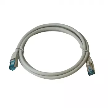 Latiguillo IT-BUDGET Full Copper Premium - Cat.6A - 500 MHz - libre de halógenos - PoE+ - AWG 26/7 - gris - 0,50 m