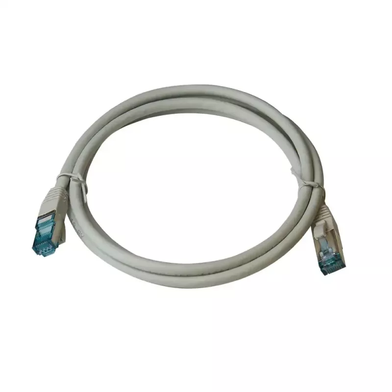 Latiguillo IT-BUDGET Full Copper Premium - Cat.6A - 500 MHz - libre de halógenos - PoE+ - AWG 26/7 - gris - 0,50 m