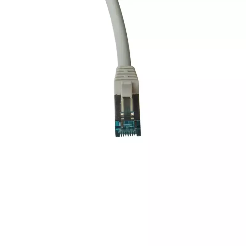 Latiguillo IT-BUDGET Full Copper Premium - Cat.6A - 500 MHz - libre de halógenos - PoE+ - AWG 26/7 - gris - 0,50 m