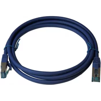 Latiguillo IT-BUDGET Full Copper Premium - Cat.6A - 500 MHz - libre de halógenos - PoE+ - AWG 26/7 - azul - 7,50 m