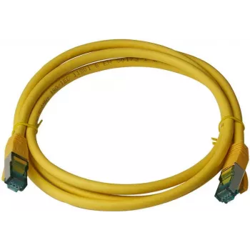 Latiguillo IT-BUDGET Full Copper Premium - Cat.6A - 500 MHz - libre de halógenos - PoE+ - AWG 26/7 - amarillo - 10 m