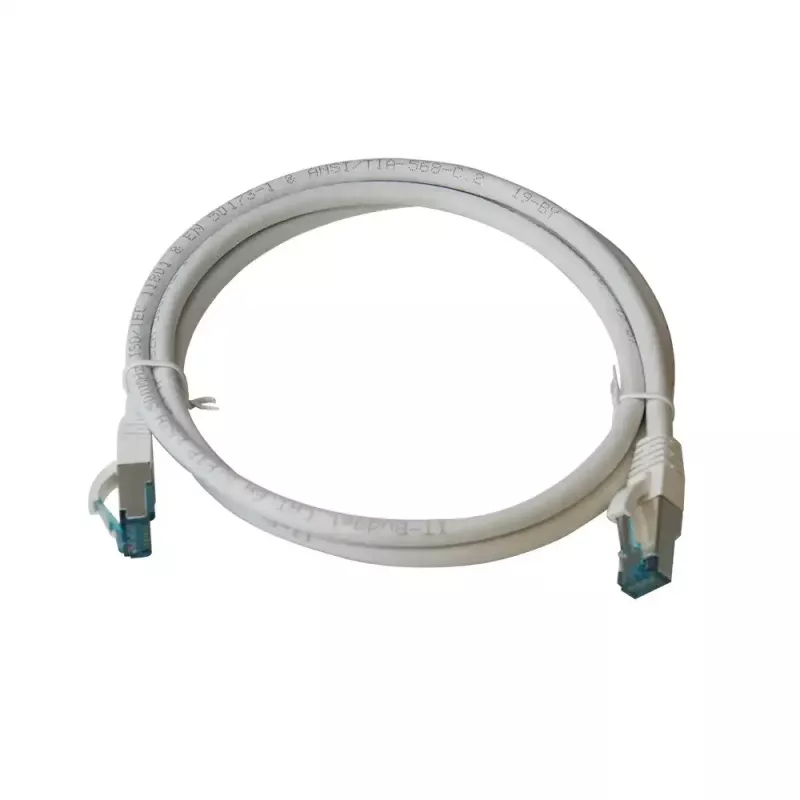 Latiguillo IT-BUDGET Full Copper Premium - Cat.6A - 500 MHz - libre de halógenos - PoE+ - AWG 26/7 - blanco - 20 m