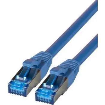 Latiguillo IT-BUDGET Full Copper Premium - Super Flex TPE - Cat.6A - 500MHz - LSZH - PoE+ - AWG 27 - azul - 0,15 m