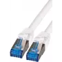 Latiguillo IT-BUDGET Full Copper Premium - Super Flex TPE - Cat.6A - 500MHz - LSZH - PoE+ - AWG 27 - blanco - 0,15 m