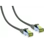 IT-BUDGET Cable de red Premium Full Copper - Cat.6A con cable bruto Cat.7 - 600 MHz - libre de halógenos - PoE+ - 10GBit - gris - 15 m