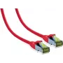 IT-BUDGET Cable de red Premium Full Copper - Cat.6A con cable bruto Cat.7 - 600 MHz - libre de halógenos - PoE+ - 10GBit - rojo - 5 m