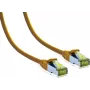 IT-BUDGET Cable de red Premium Full Copper - Cat.6A con cable bruto Cat.7 - 600 MHz - libre de halógenos - PoE+ - 10GBit - amarillo - 2 m