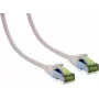 IT-BUDGET Cable de red Premium Full Copper - Cat.6A con cable bruto Cat.7 - 600 MHz - libre de halógenos - PoE+ - 10GBit - blanco - 1,5 m