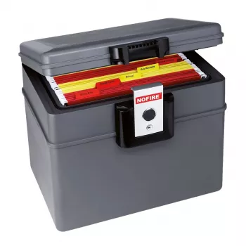No Fire First Alert 2037FE caja fuerte portátil - cierre de llave - negro/gris - 410x324x127 mm