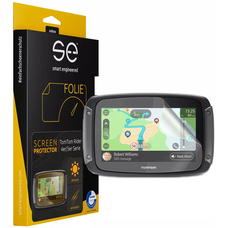 smart.engineered SE-DCP-2-0102-0009-1-M protector de pantalla para TomTom Rider 4xx/5xx - mate - TPU - transparente