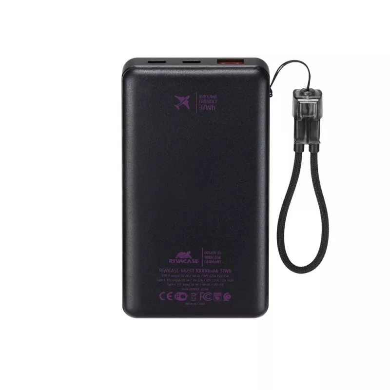 RIVACASE VA2311 Power Bank 10000 mAh 22,5W Negro