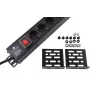 Rockstable regleta de enchufes de 15 tomas - Distribuidor de corriente - Negro - 1U - 2 m - 125/250 V - 50-60 Hz (RS19-15PDU)