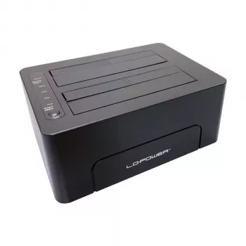 LC-Power LC-DOCK-C-V2 estación de acoplamiento USB-C con HDMI, DisplayPort, VGA, 3x USB-A, datos USB-C, USB-C PD 100W, Gigabit Ethernet, lector de tarjetas SD/microSD, audio de 3,5mm, gris