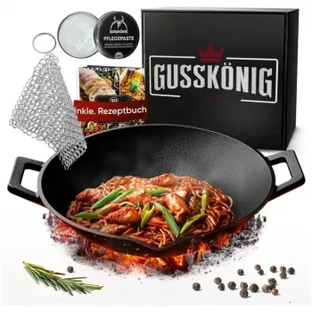 Gusskönig wok de hierro fundido pre-curado 36 cm (GK-48)
