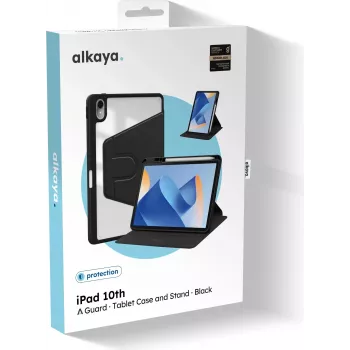 ALKAYA Lucid Funda 360 para iPad 10.ª generación (10,9 pulgadas, 2022) - negra (CS-40002)